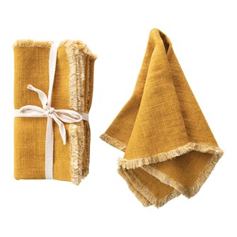 Square Linen Blend Napkin Set